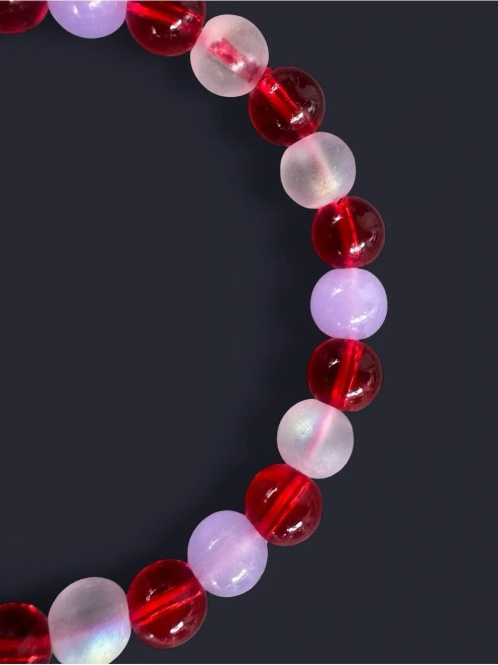 Red Twilight Glass Bead Bracelet